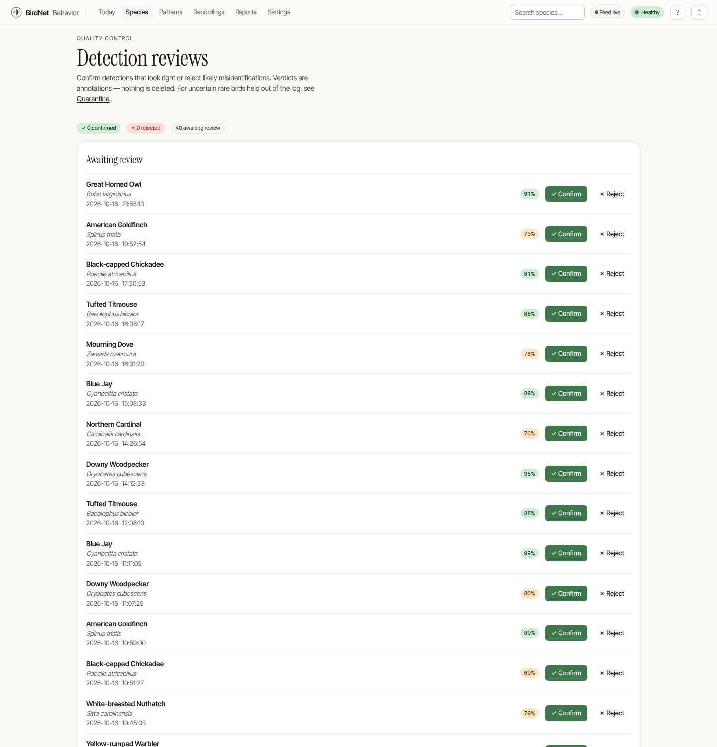 The detection-review triage queue